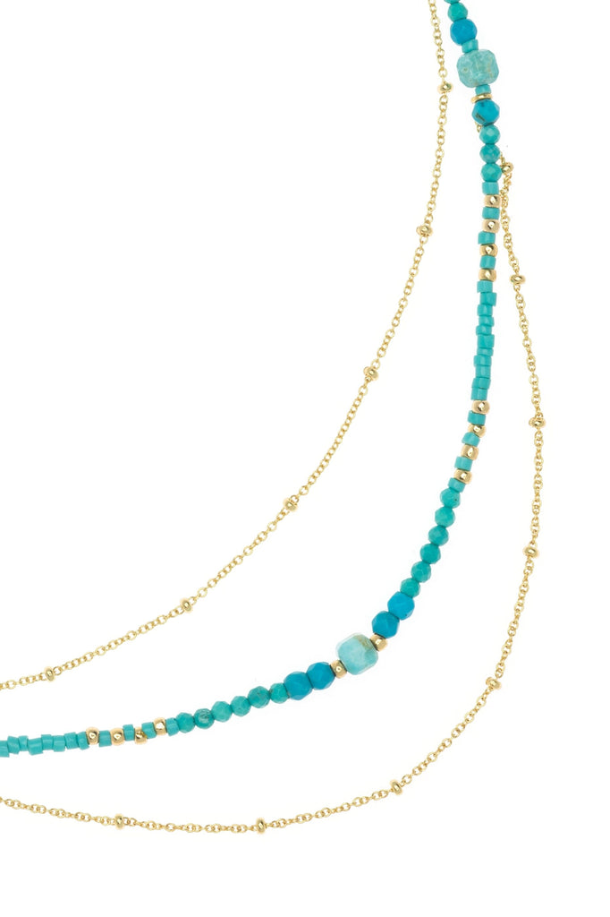 Turquoise Gold Layered Necklace - Nakamol