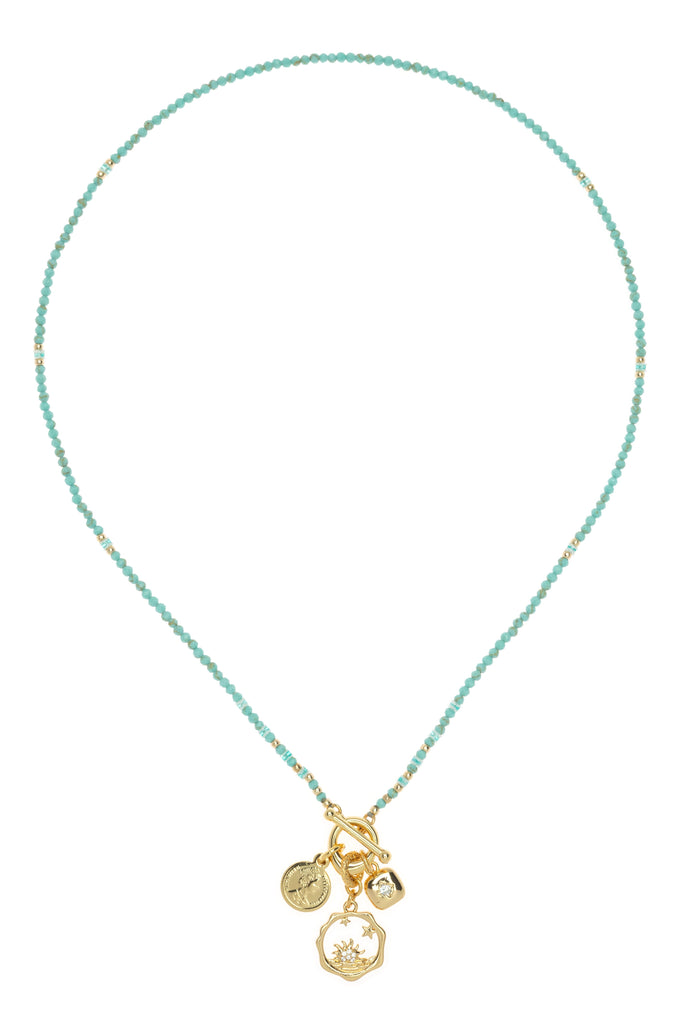 Turquoise Charm Pendant Long Necklace - Nakamol