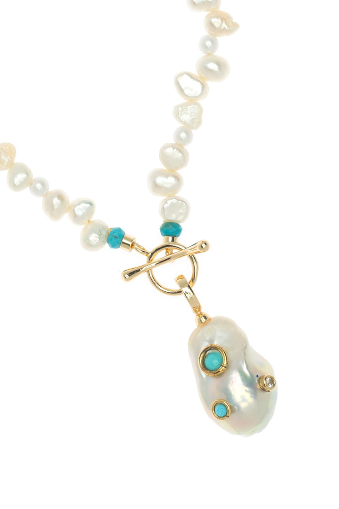 Baroque White Lariat Necklace - Nakamol