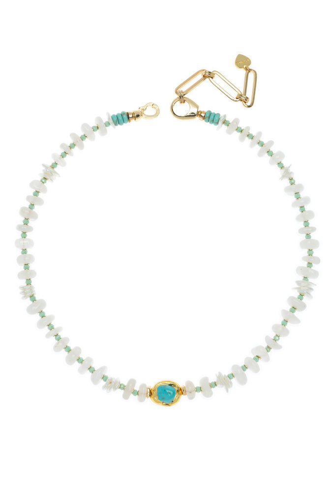 Moonstone Turquoise Beaded Necklace - Nakamol