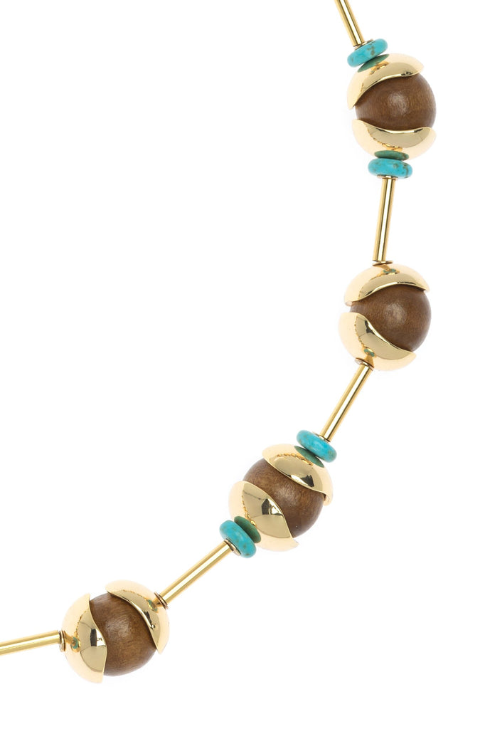Brown Ball Turquoise Necklace - Nakamol