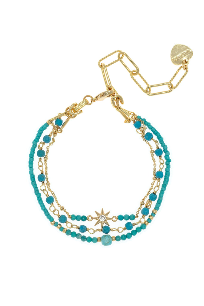 Layered Turquoise Beaded Bracelet - Nakamol