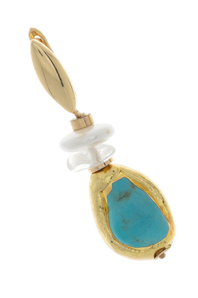 Turquoise White Drop Earrings - Nakamol
