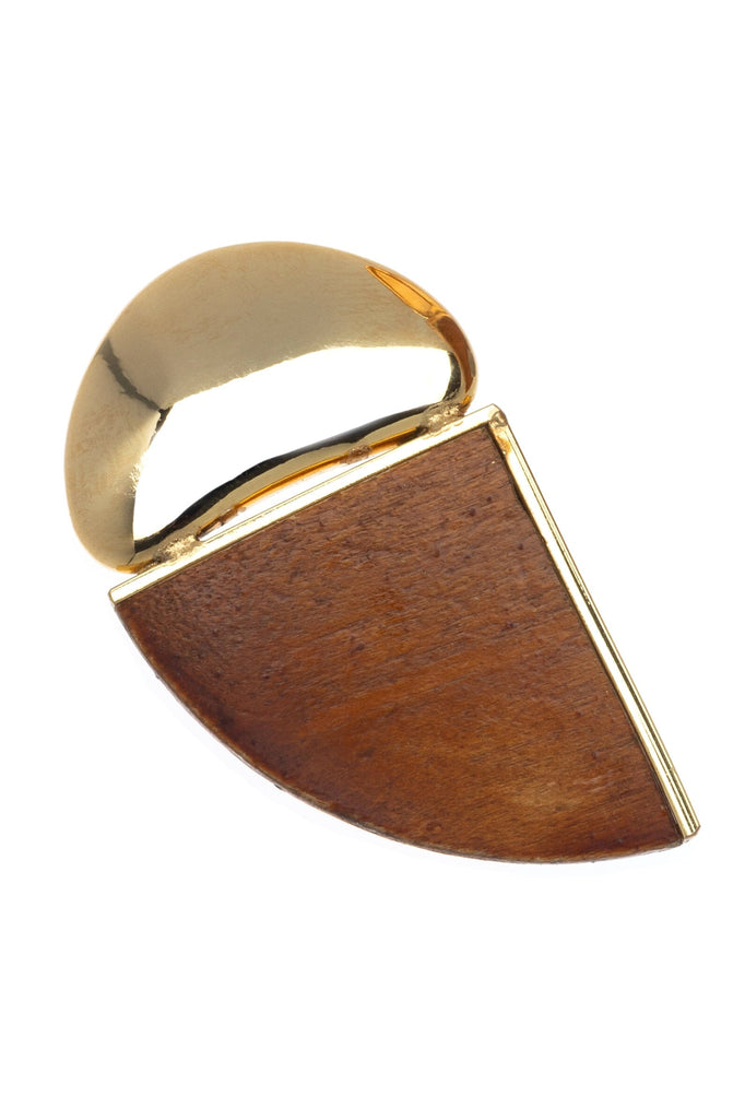 Geometrical Brown Gold Earrings - Nakamol