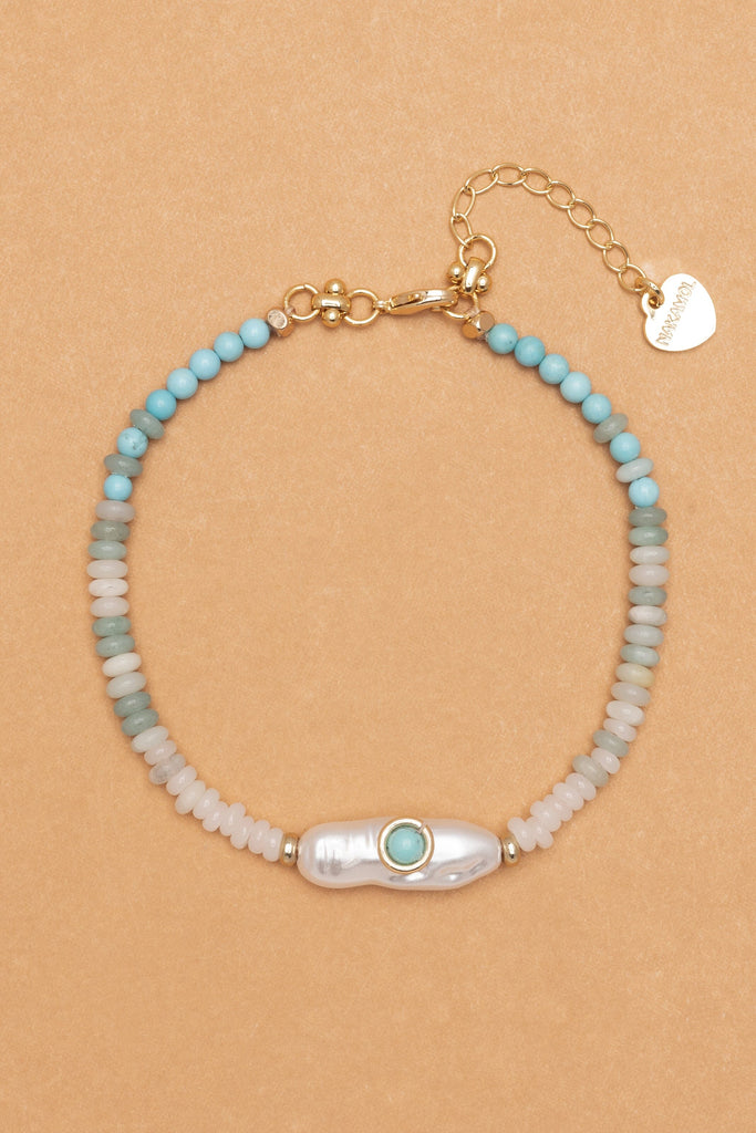 White Pearl Amazonite Bracelet - Nakamol