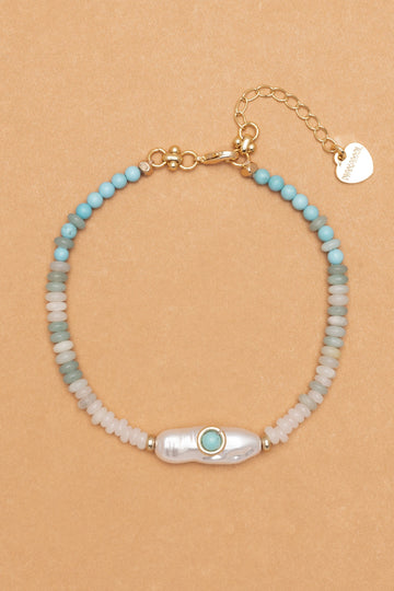 White Pearl Amazonite Bracelet - Nakamol