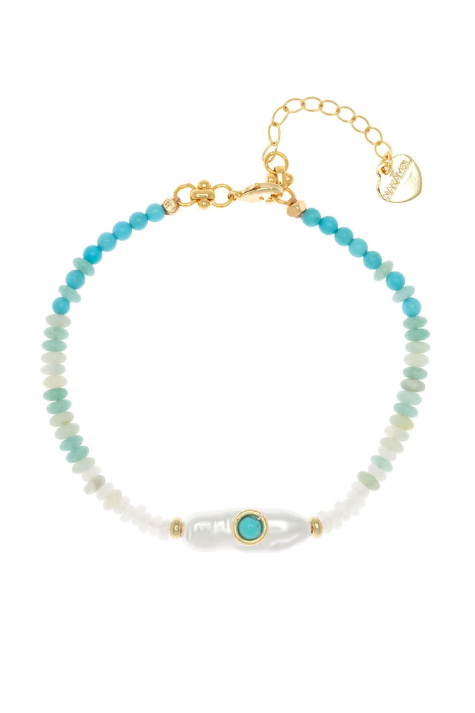 White Pearl Amazonite Bracelet - Nakamol
