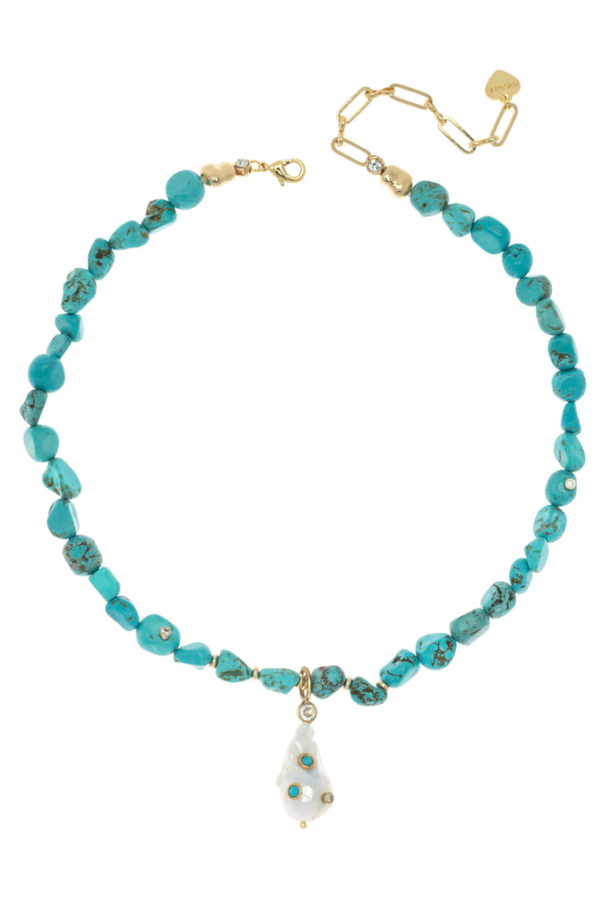 Chunky Turquoise Baroque Necklace - Nakamol