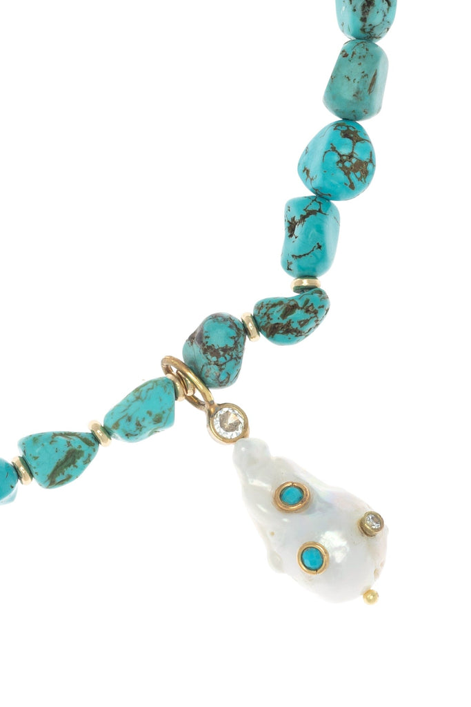 Chunky Turquoise Baroque Necklace - Nakamol