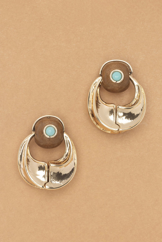 Textured Gold Brown Earrings - Nakamol