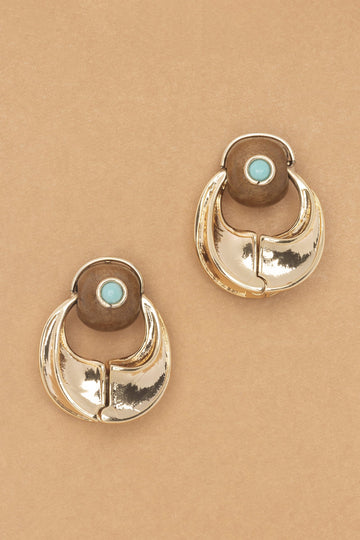 Textured Gold Brown Earrings - Nakamol