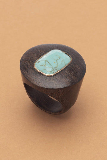 Turquoise Brown Chunky Ring - Nakamol