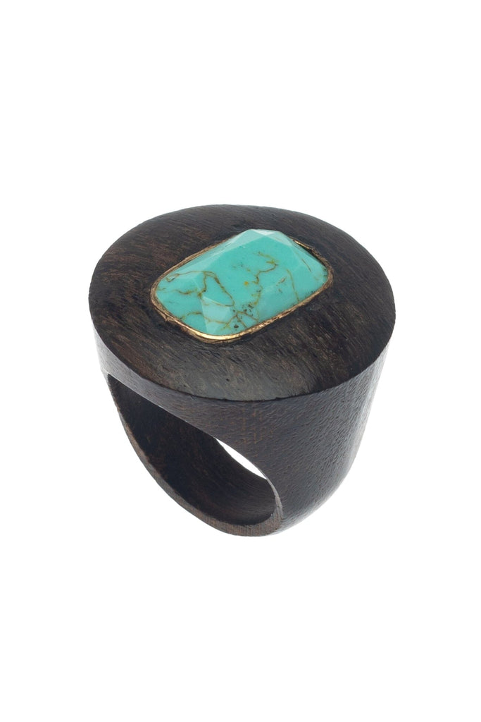 Turquoise Brown Chunky Ring - Nakamol