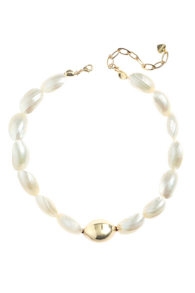 CHUNKY PEARL GOLD NECKLACE - Nakamol