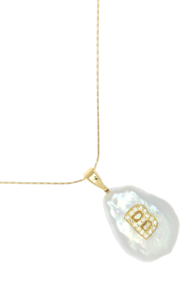 B White Pearl Pendant Necklace - Nakamol