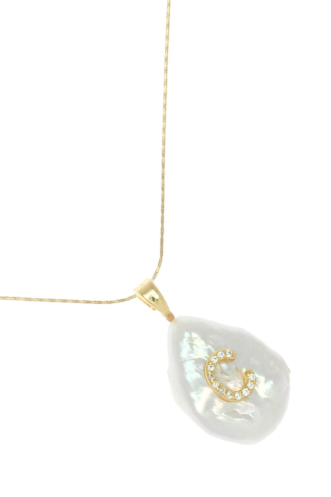C White Pearl Pendant Necklace - Nakamol