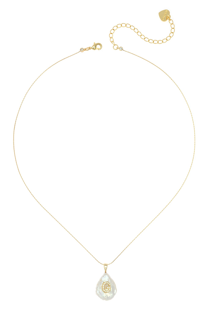 G White Pearl Pendant Necklace - Nakamol