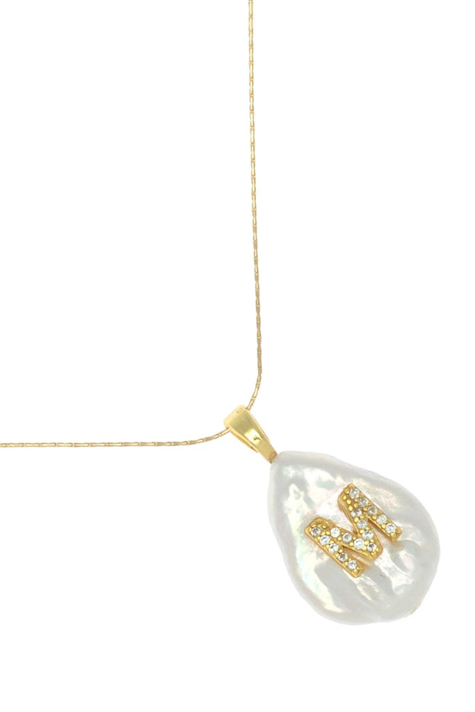 M White Pearl Pendant Necklace - Nakamol