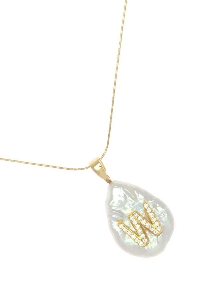 W White Pearl Pendant Necklace - Nakamol