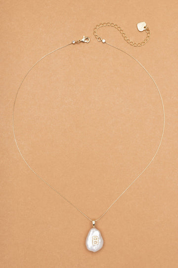 B White Pearl Pendant Necklace - Nakamol