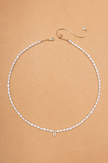 White Pearl B Bead Fashion Necklace - Nakamol