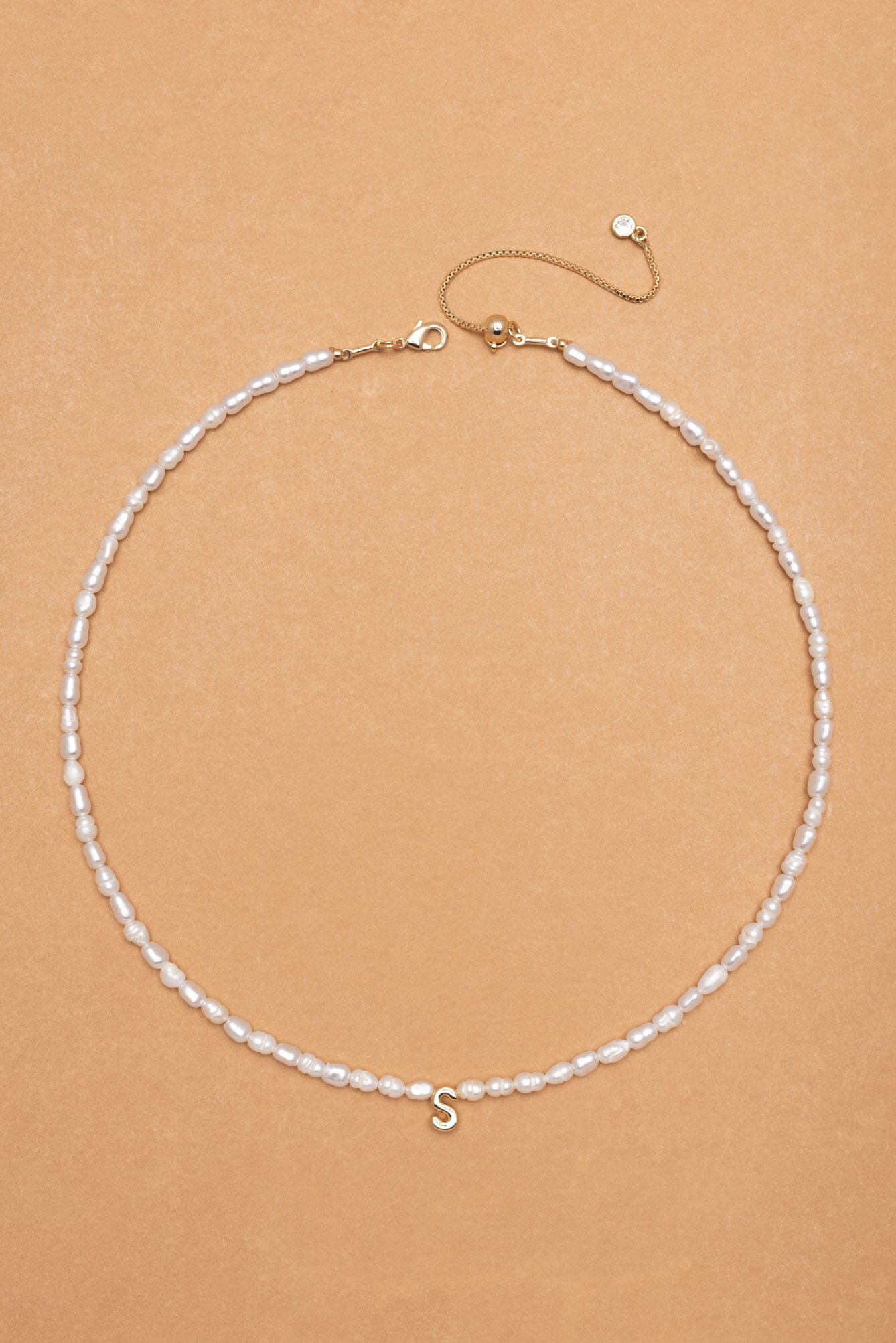 White Pearl S Bead Fashion Necklace – Nakamol display picture 2