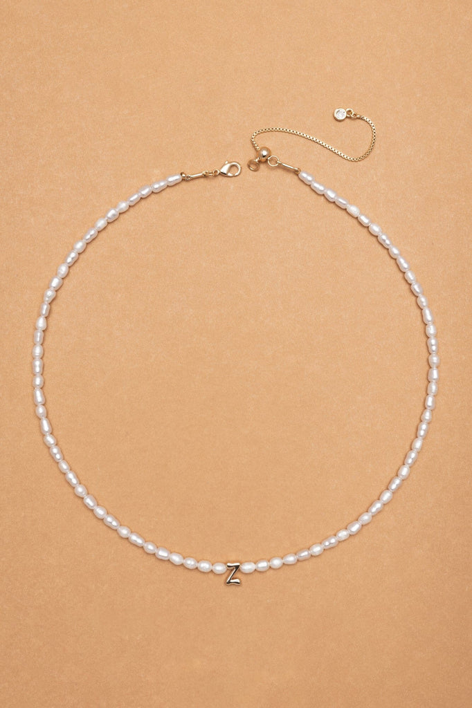 White Pearl Z Bead Fashion Necklace - Nakamol