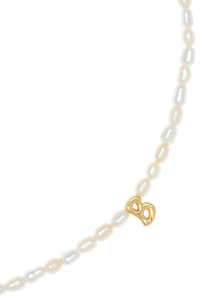 White Pearl B Bead Fashion Necklace - Nakamol