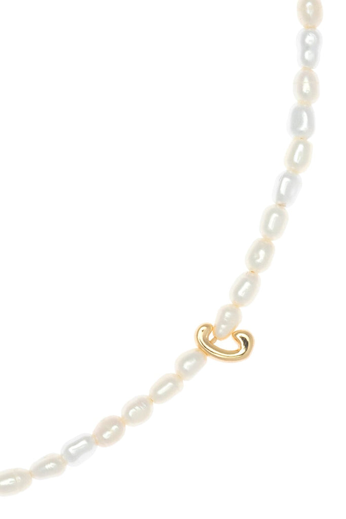 White Pearl C Bead Fashion Necklace - Nakamol