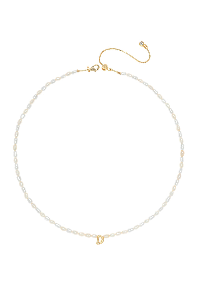 White Pearl D Bead Fashion Necklace - Nakamol