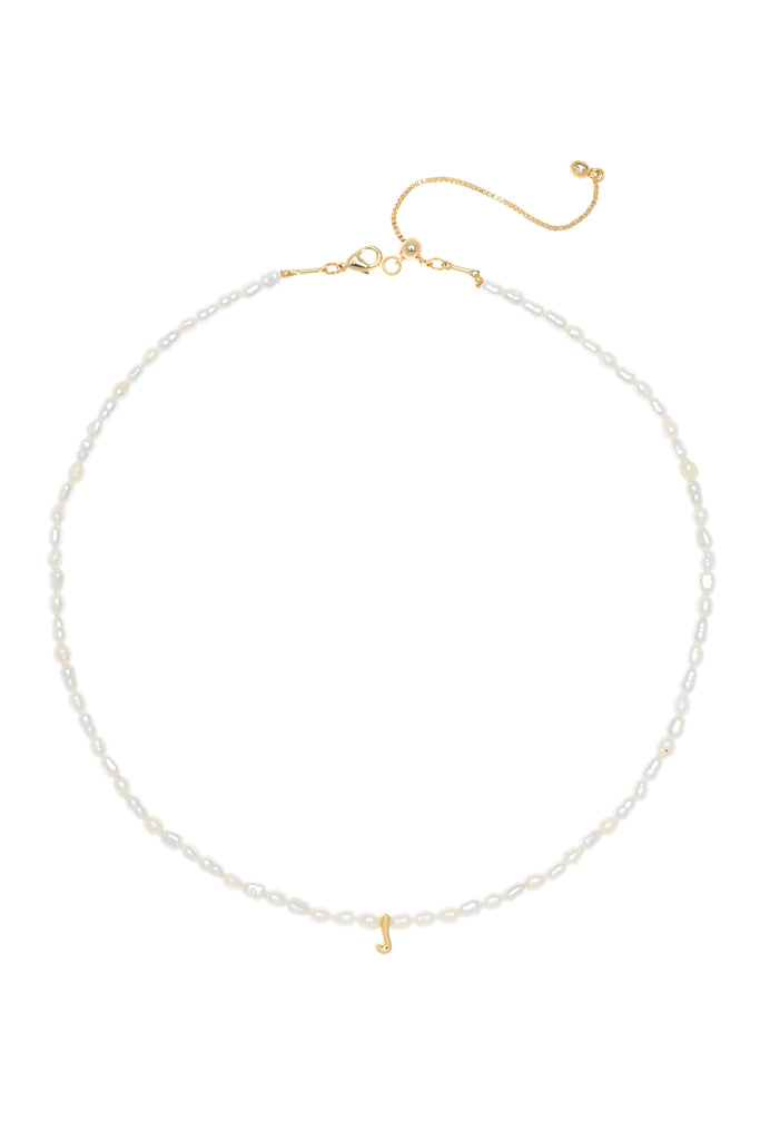 White Pearl J Bead Fashion Necklace - Nakamol