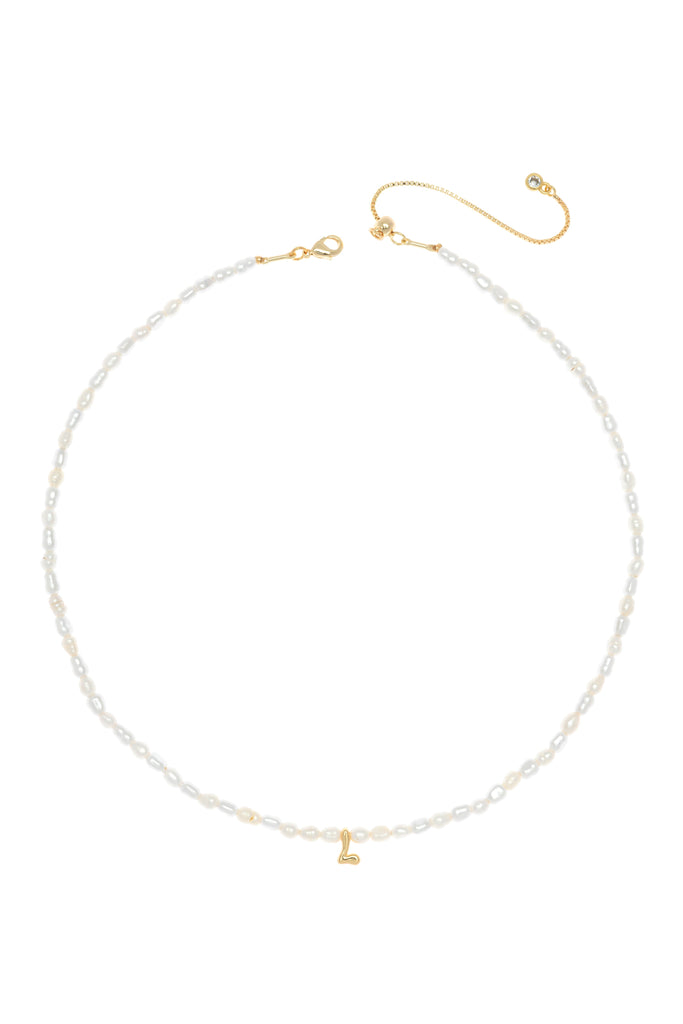 White Pearl L Bead Fashion Necklace - Nakamol
