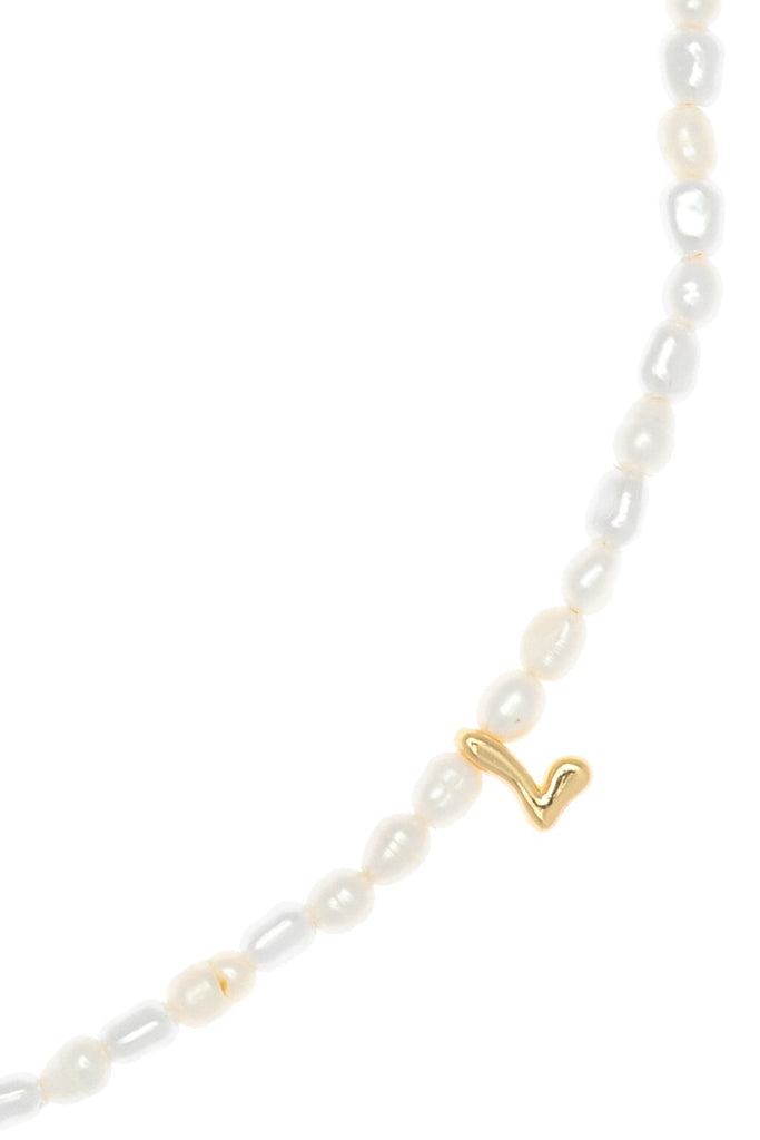 White Pearl L Bead Fashion Necklace - Nakamol