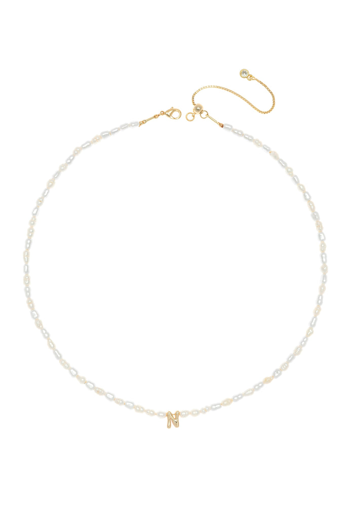 White Pearl N Bead Fashion Necklace - Nakamol