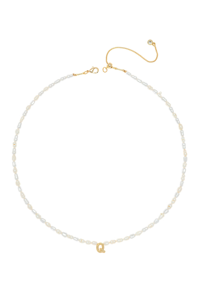 White Pearl Q Bead Fashion Necklace - Nakamol