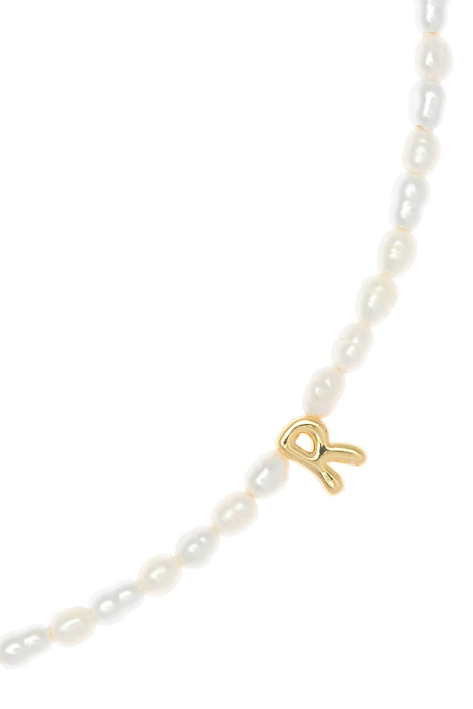 White Pearl R Bead Fashion Necklace - Nakamol