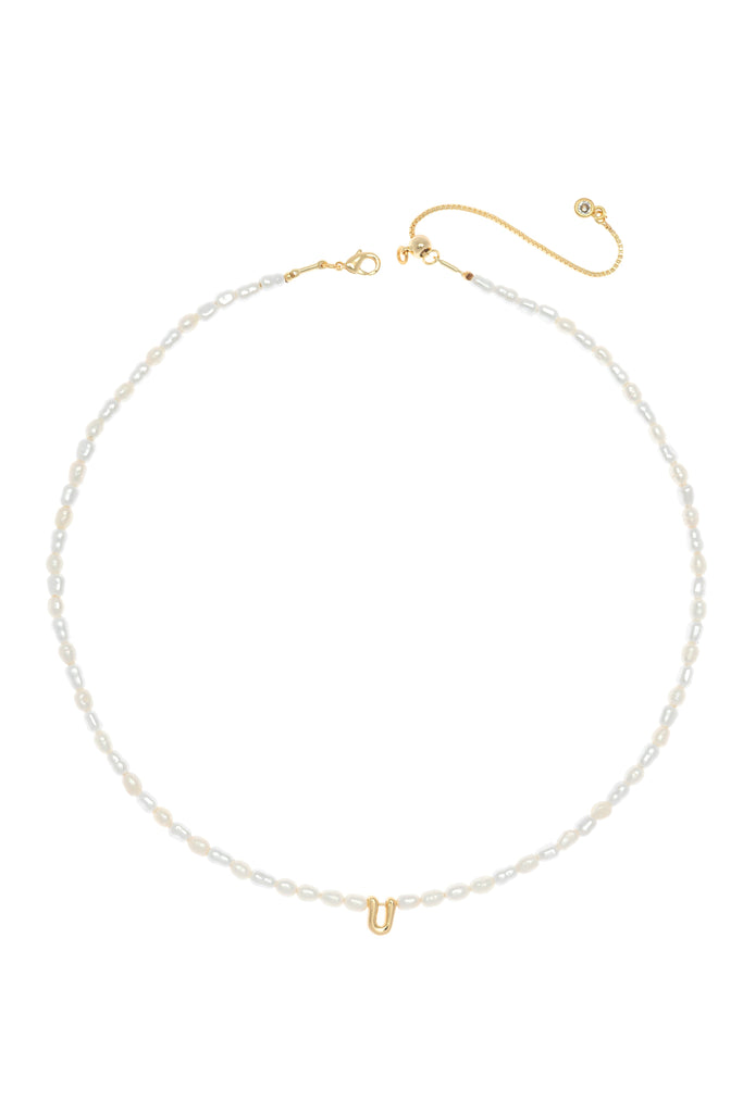 White Pearl U Bead Fashion Necklace - Nakamol