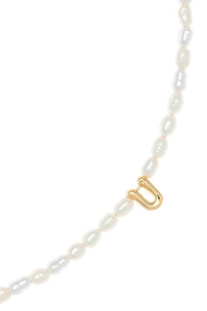 White Pearl U Bead Fashion Necklace - Nakamol