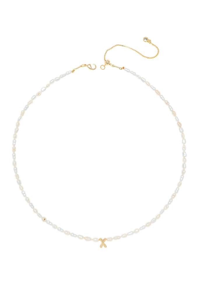 White Pearl X Bead Fashion Necklace - Nakamol