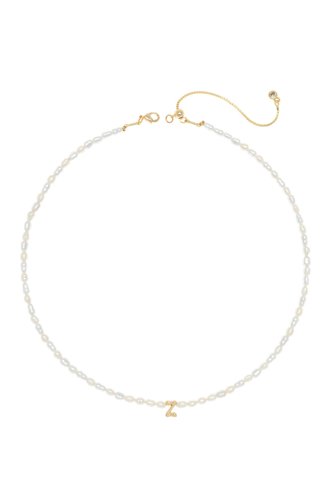 White Pearl Z Bead Fashion Necklace - Nakamol