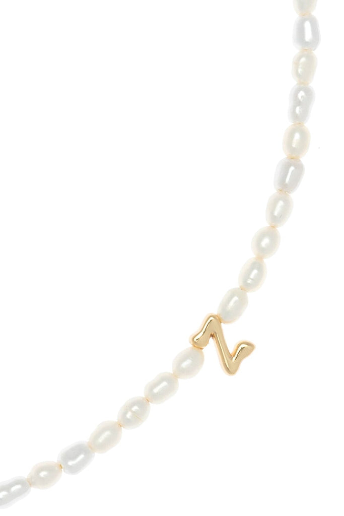 White Pearl Z Bead Fashion Necklace - Nakamol