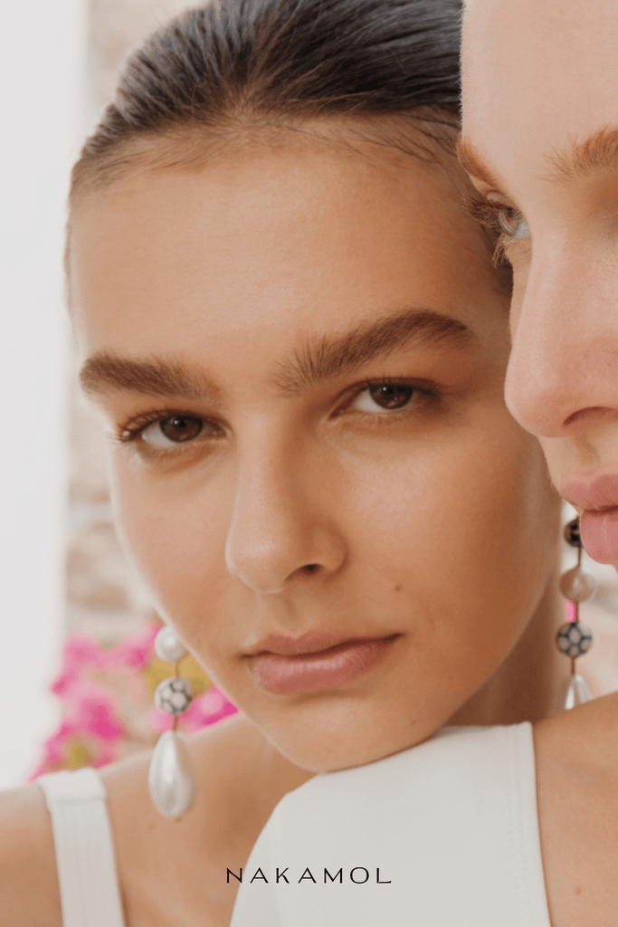 Chunky White Pearl Drop Earrings - Nakamol