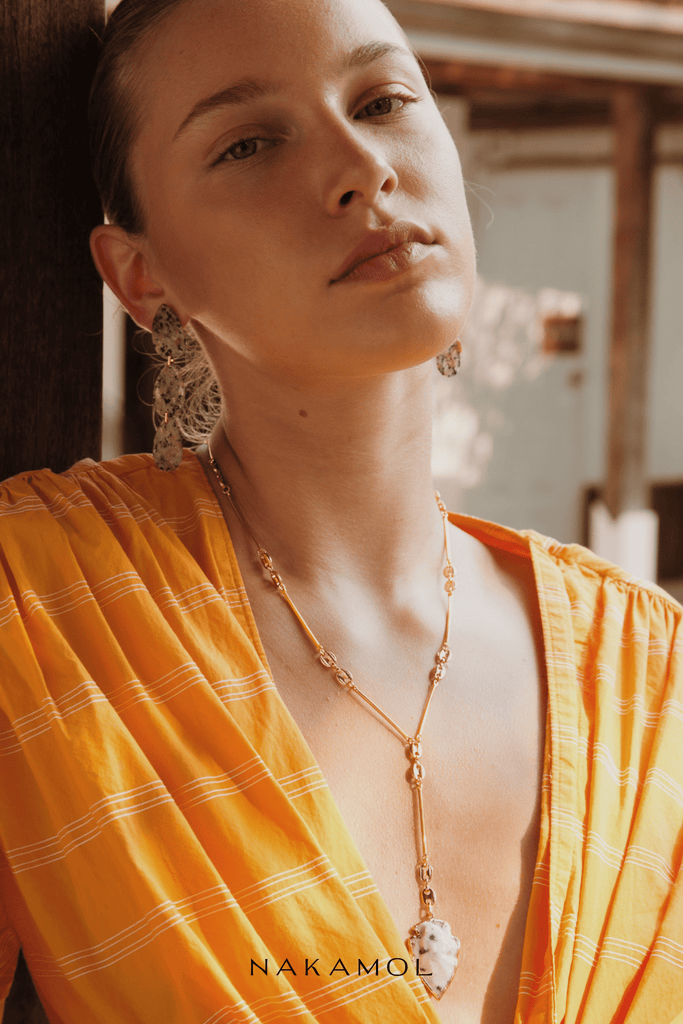 Dalmatian Pendant Gold Lariat Necklace - Nakamol
