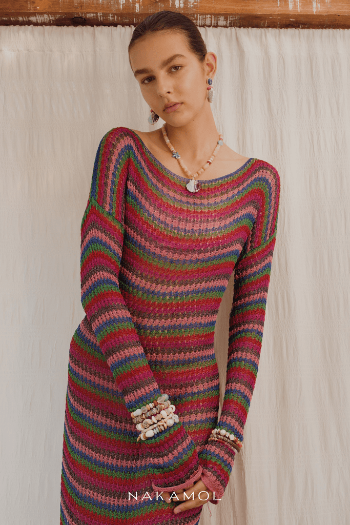 Orange Mix Stone Stretchy Bracelet - Nakamol