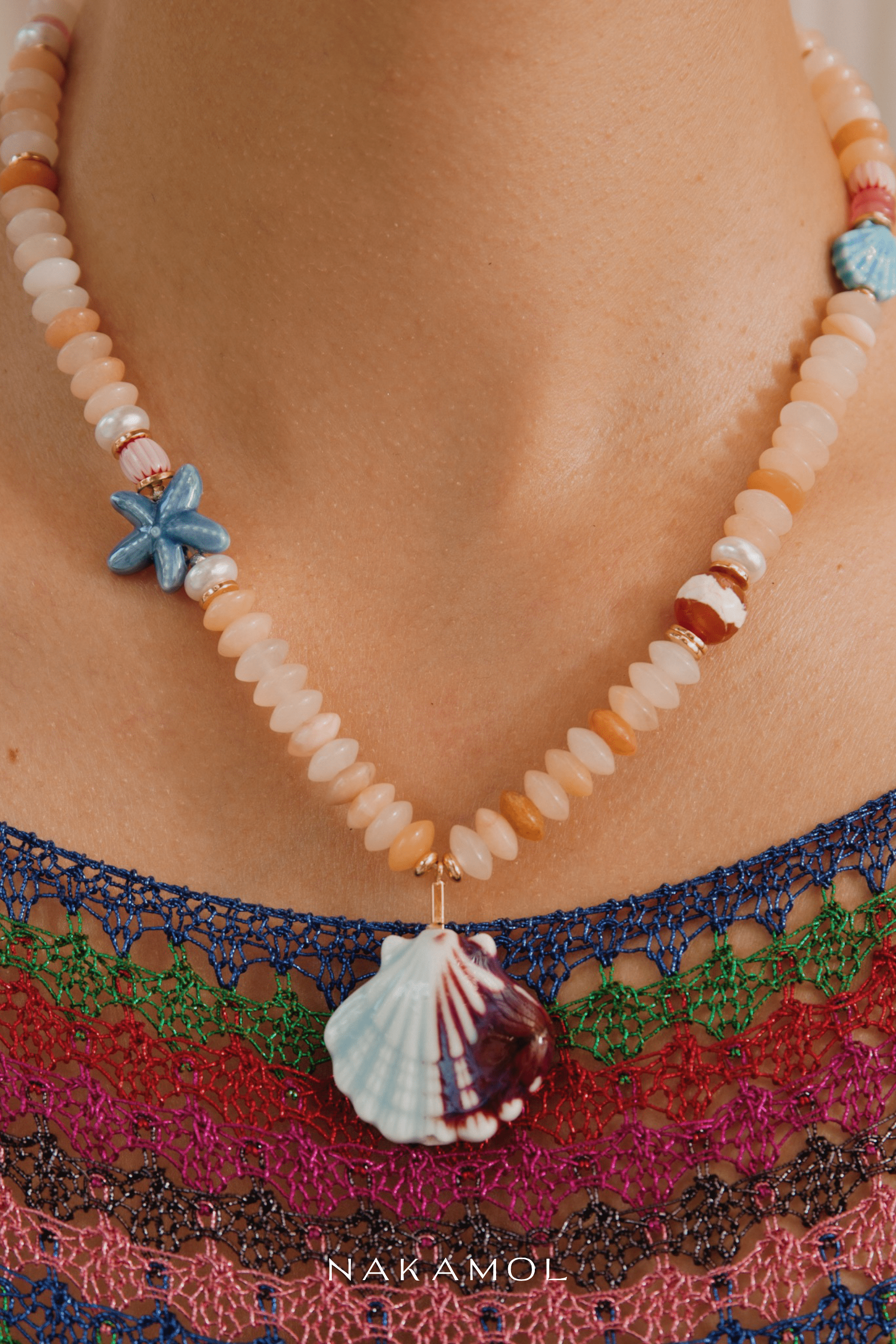 Blue Shell Peach Mix Necklace – Nakamol Image Puka image beautiful image beautiful image beautiful image beautiful image beautiful - Blue Shell Peach Mix Necklace – Nakamol