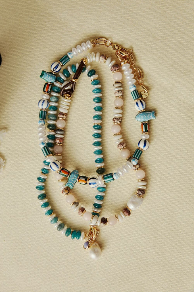 MoonStone Pearl Necklace - Nakamol