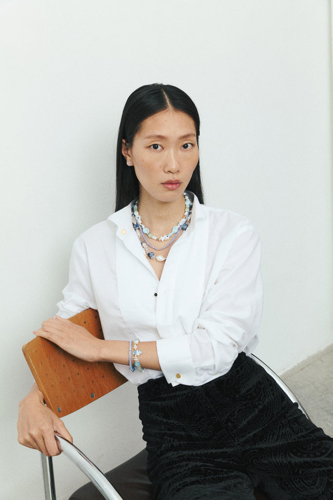 Soft Blue Wave Necklace - Nakamol