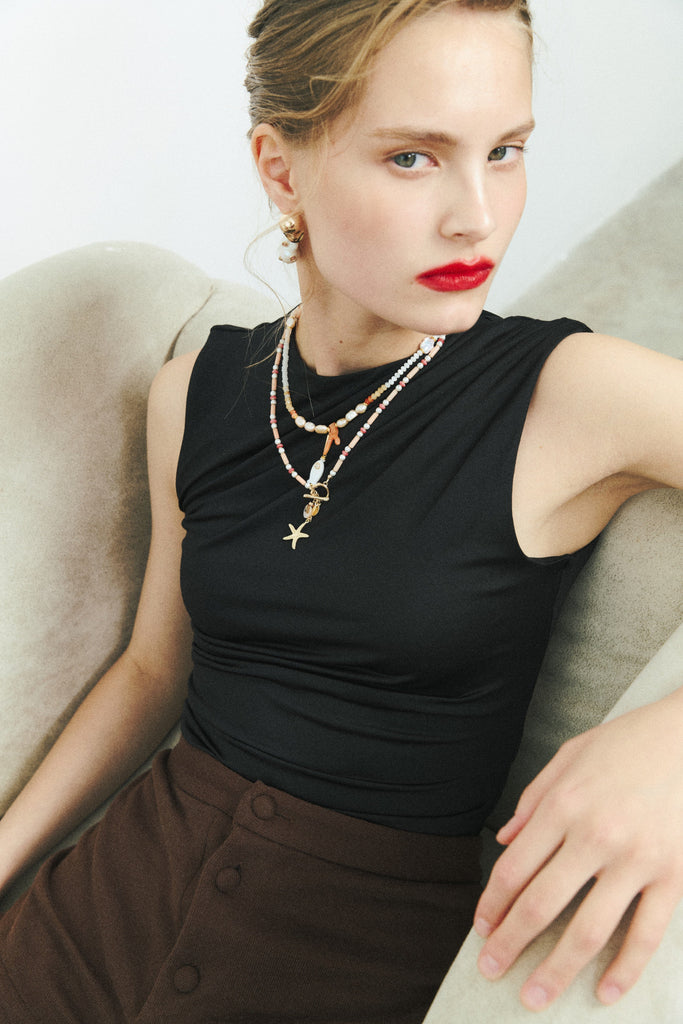 Ocean Charm Peach Necklace - Nakamol