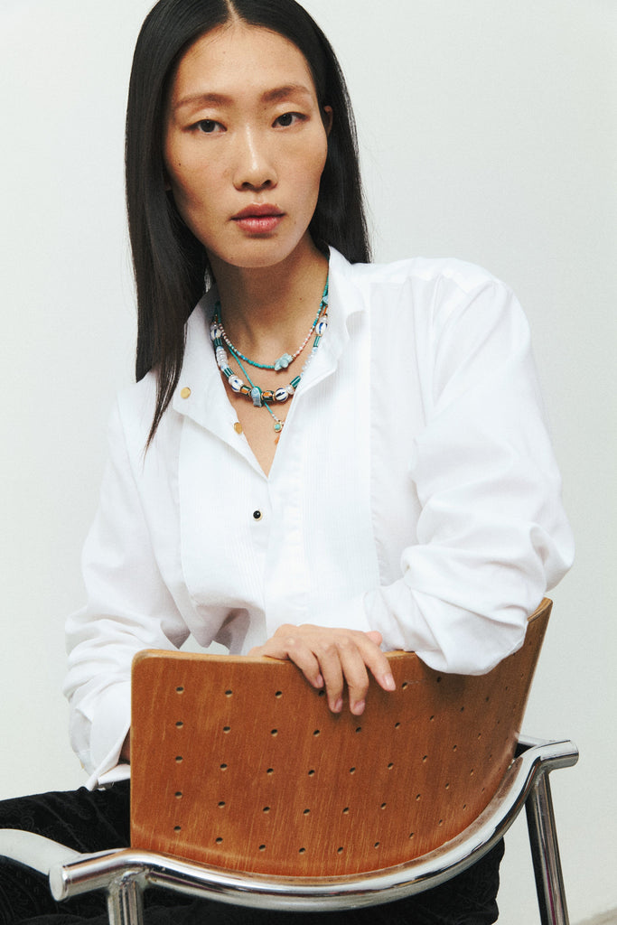 Triple Blue Fish Bead Necklace - Nakamol