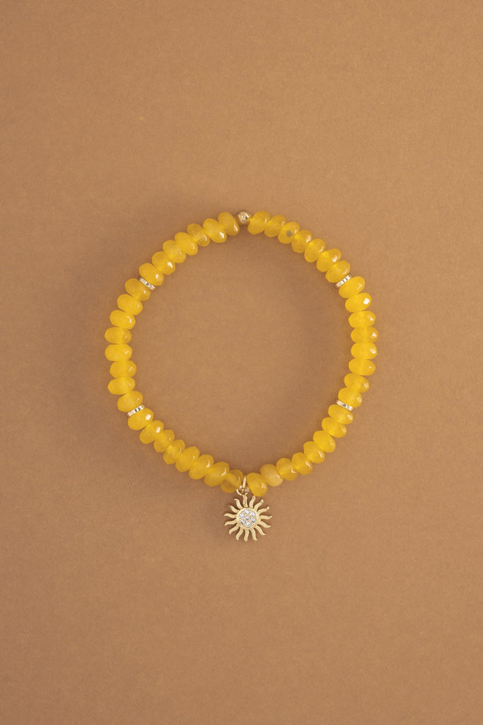 Yellow Sunshine Beaded Stretchy Bracelet - Nakamol